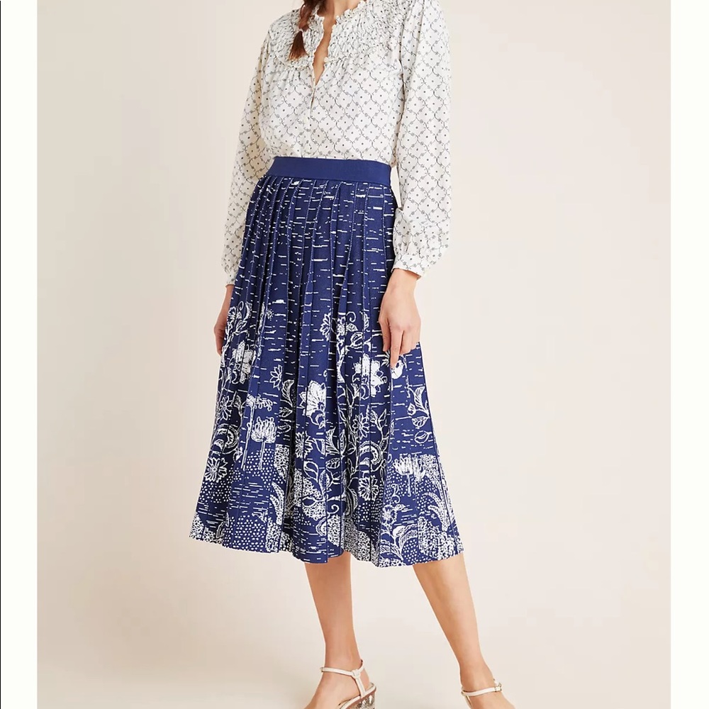 ANTHROPOLOGIE Haven Pleated Knit Midi Skirt NWOT